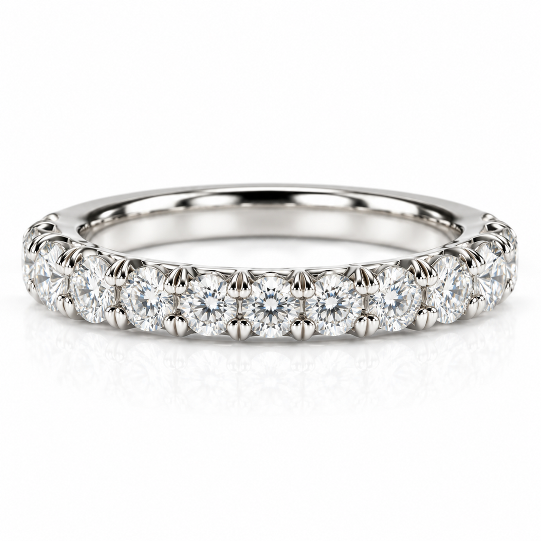 14k White 0.35ctw Round Lab Grown Diamond Wedding Band
