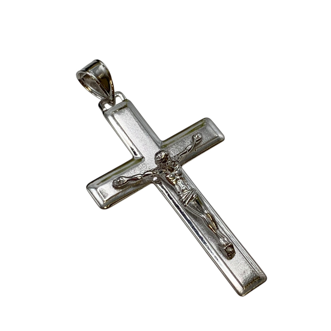 14k White Gold Crucifix Charm