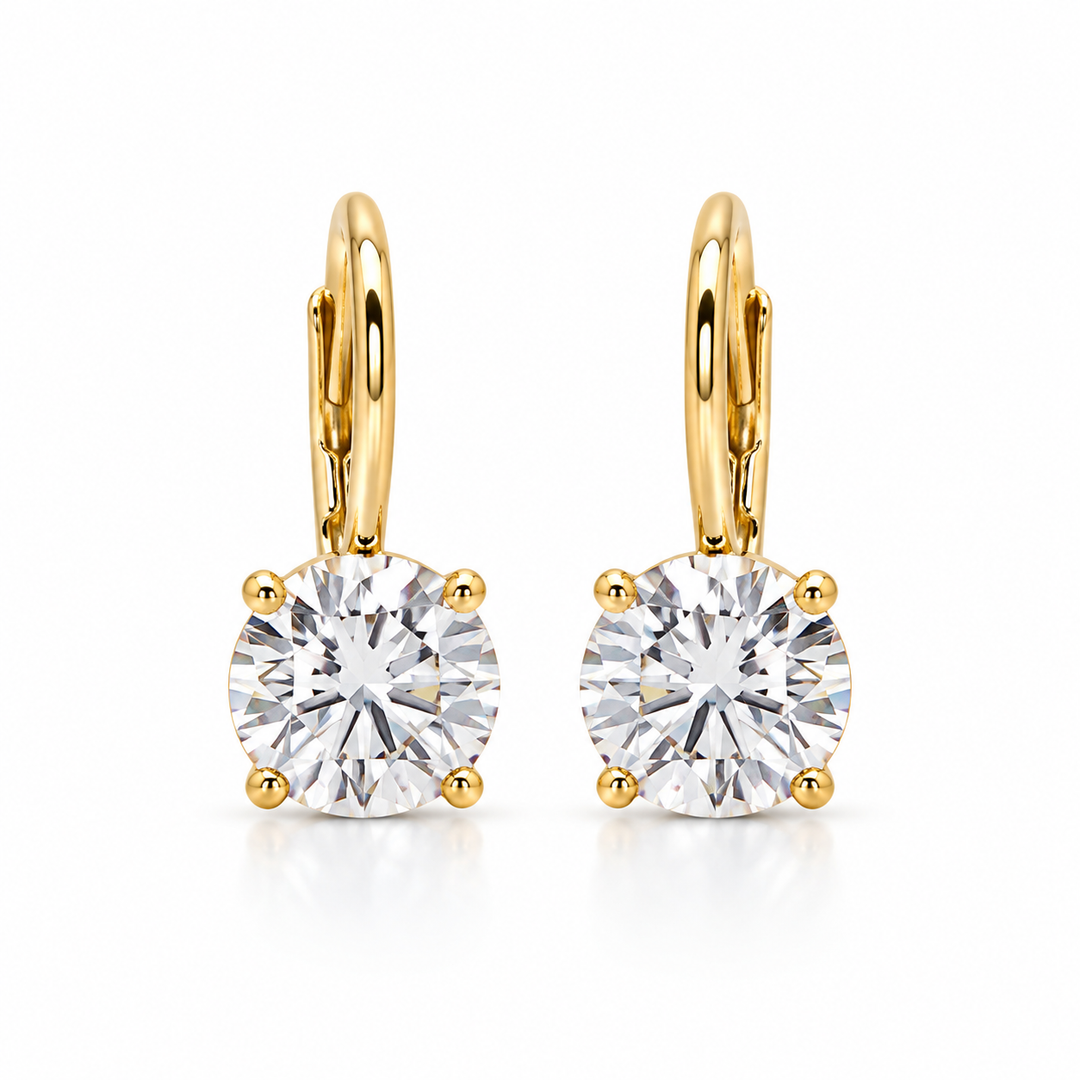 14k Yellow Lab Grown Diamond Earrings 2.00 cttw