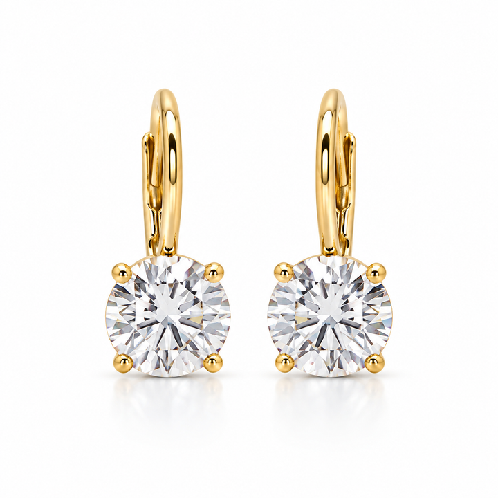 14k Yellow Lab Grown Diamond Earrings 2.00 cttw