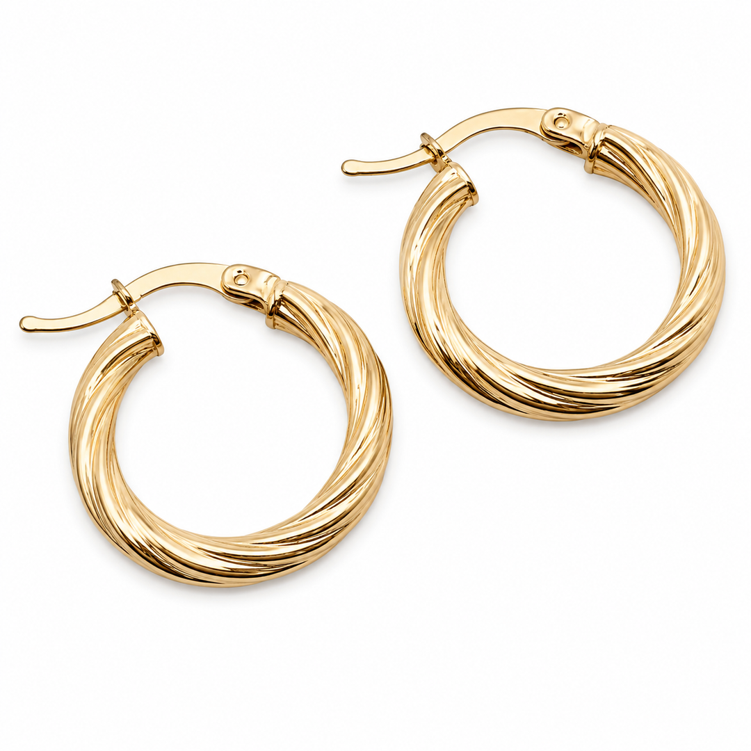14k Yellow Gold Small Hoop Earrings