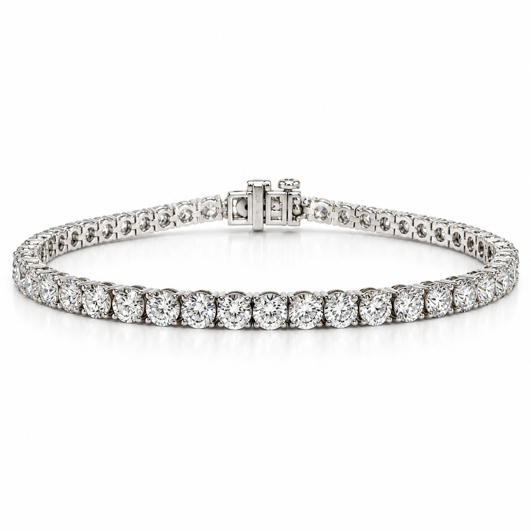 14k White Lab Grown Diamond Bracelet 5.65 cttw