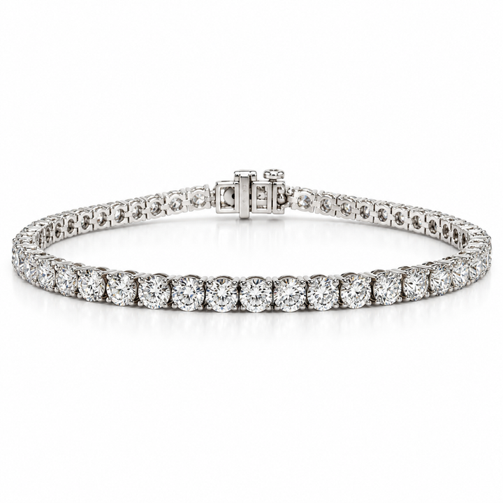 14k White Lab Grown Diamond Bracelet 5.65 cttw