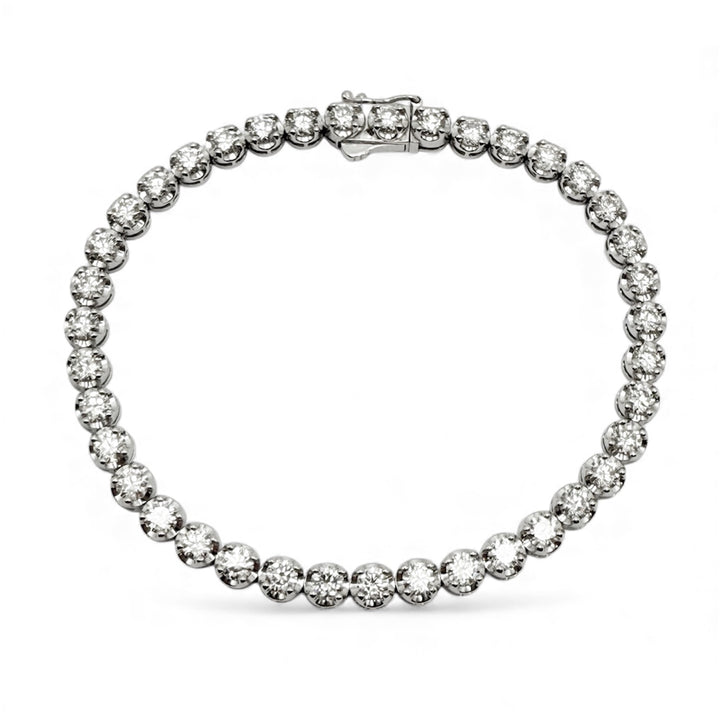 14k White Gold Tennis 5.20cttw Diamond Bracelet