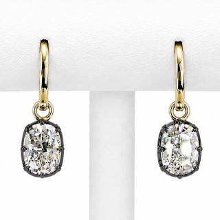 14k Yellow Lab Grown Diamond Drop Earrings 3.06 cttw