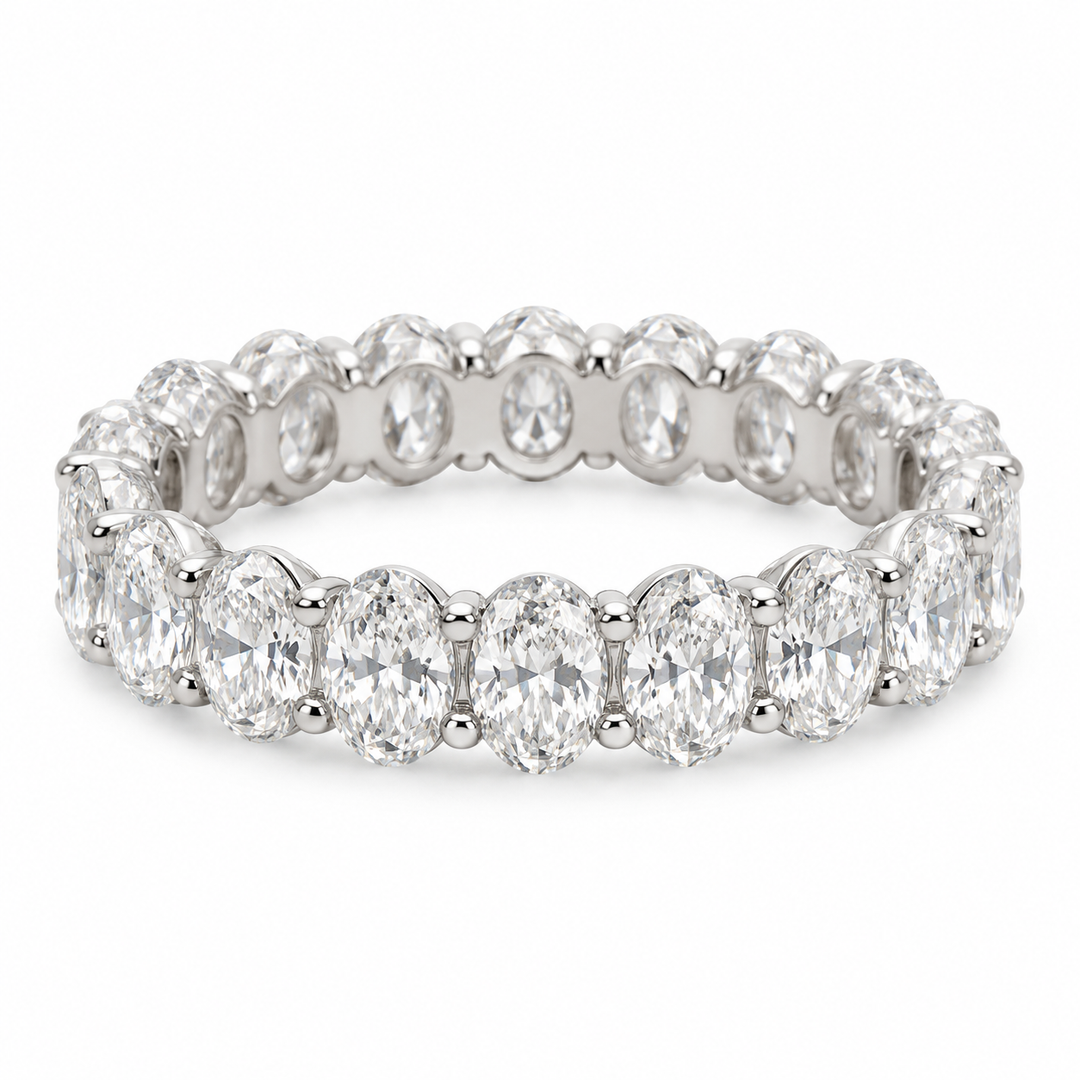14k White Eternity 2.51ctw Oval Lab Grown Diamond Wedding Band