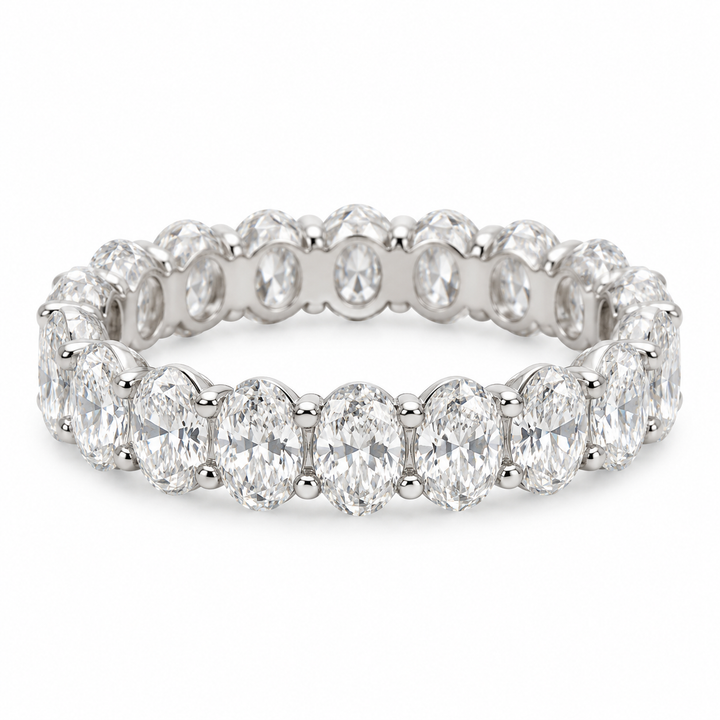 14k White Eternity 2.51ctw Oval Lab Grown Diamond Wedding Band