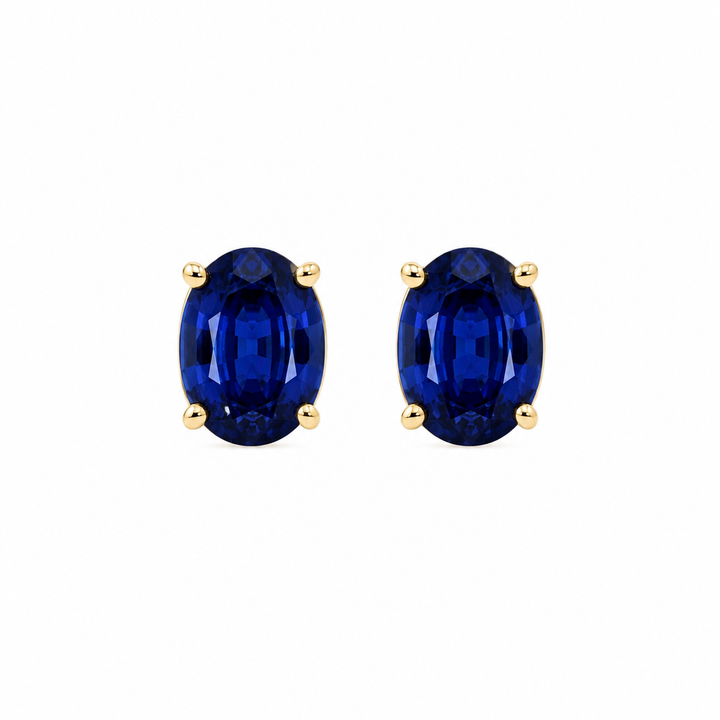 14k Stud Sapphires Earrings