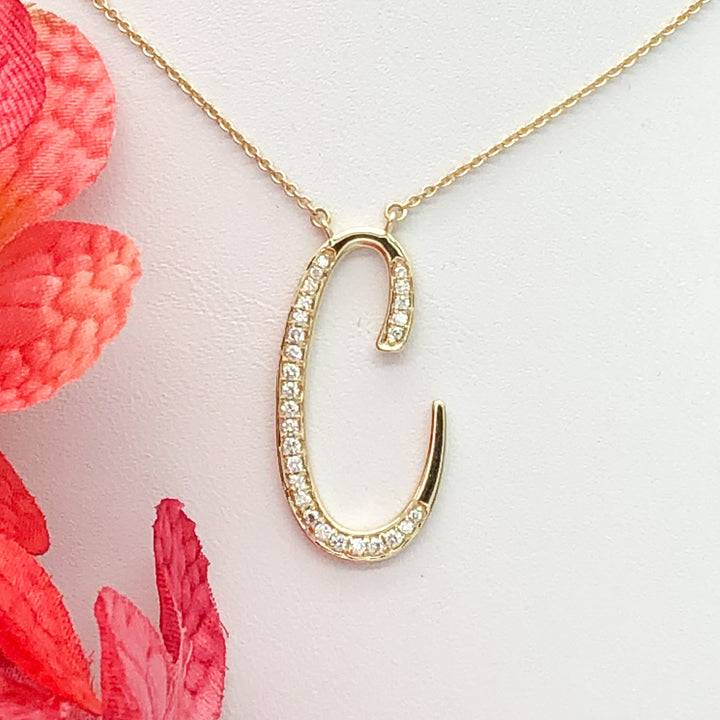 18k Yellow Gold Initial Necklace