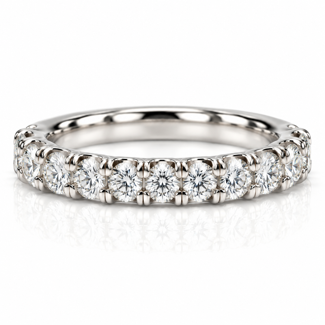 14k White 0.65ctw Round Lab Grown Diamond Wedding Band