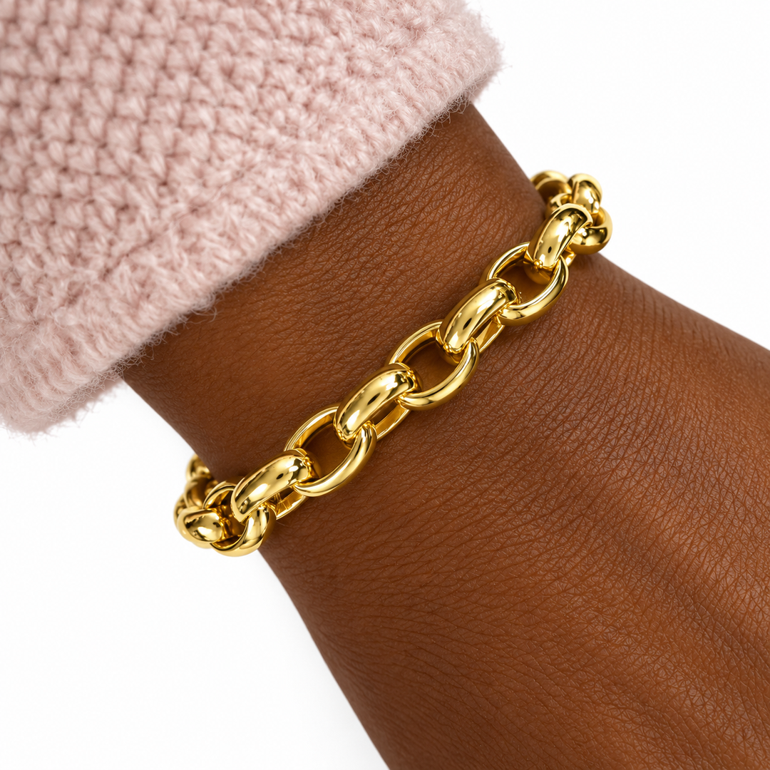 14k Yellow Oval Link Bracelet