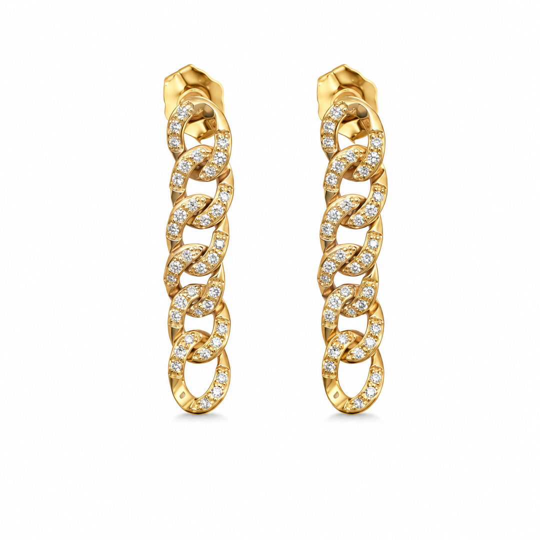 14k Yellow Gold Drop Diamond Earrings 0.25 cttw