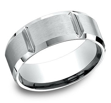 14k white gold carved Wedding Band