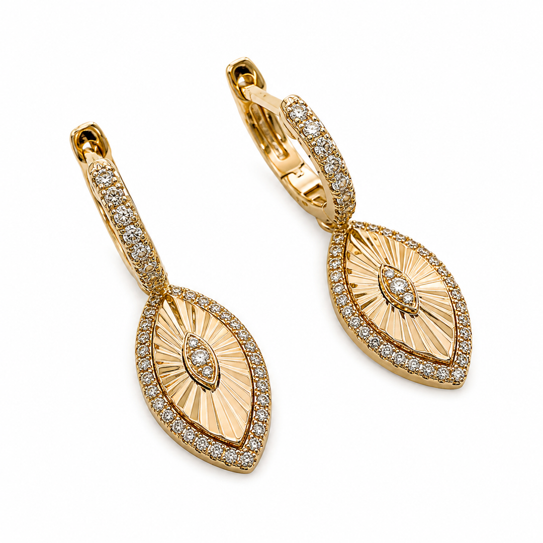 14k Yellow Gold Lab Grown Diamond Earrings 0.36 cttw