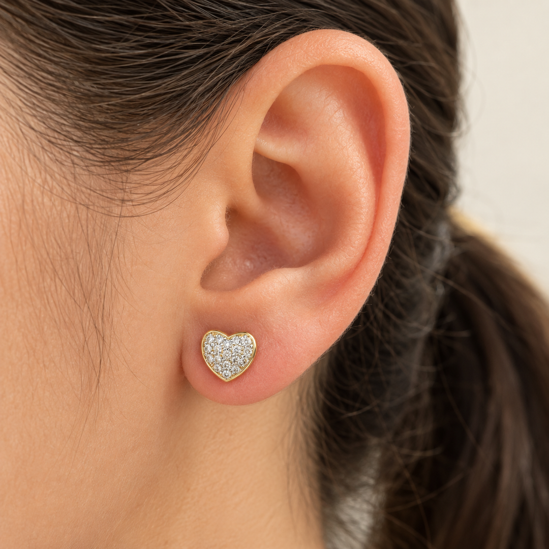 14k Yellow Stud Diamond Earrings 0.18 cttw