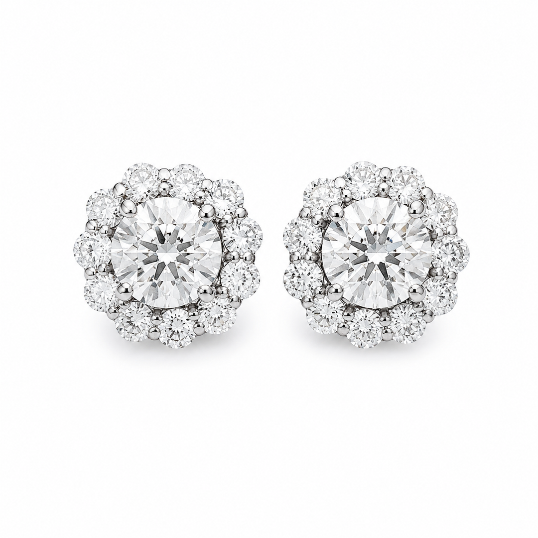 14k White Gold Lab Grown Diamond Earrings 3.42cttw