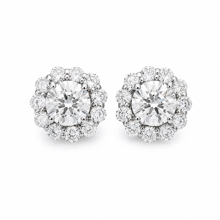 14k White Gold Lab Grown Diamond Earrings 3.42cttw