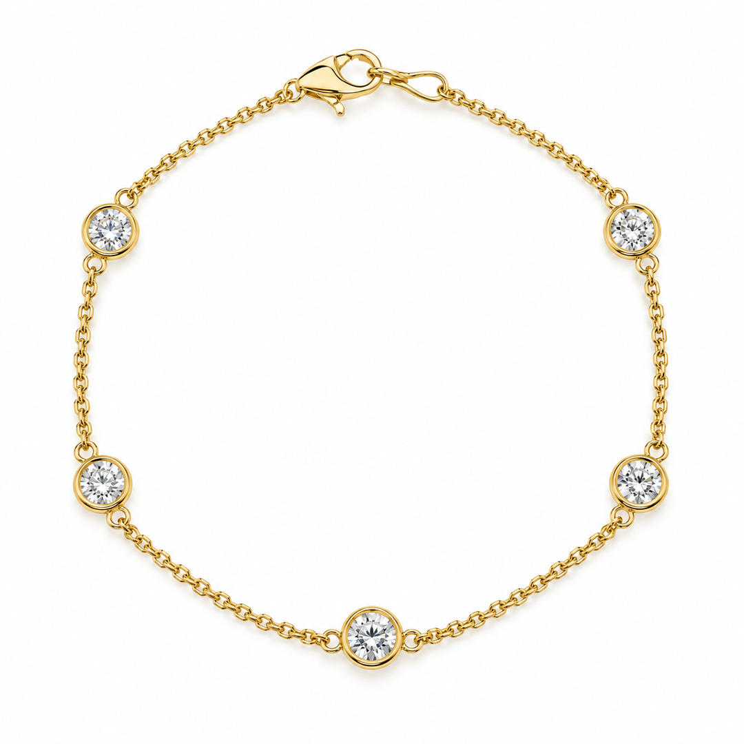 14k Yellow Lab Grown Diamond Bracelet 1.00 cttw