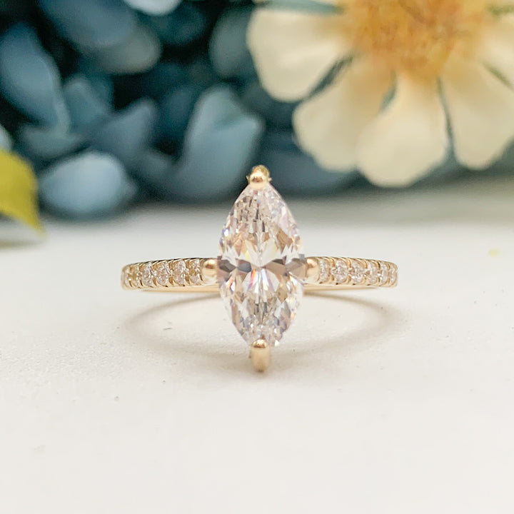 14kt Yellow Pave Engagement Ring Mounting