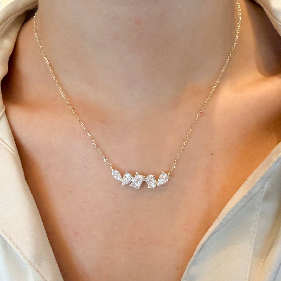 14k Yellow Gold Lab Grown Diamond Necklace