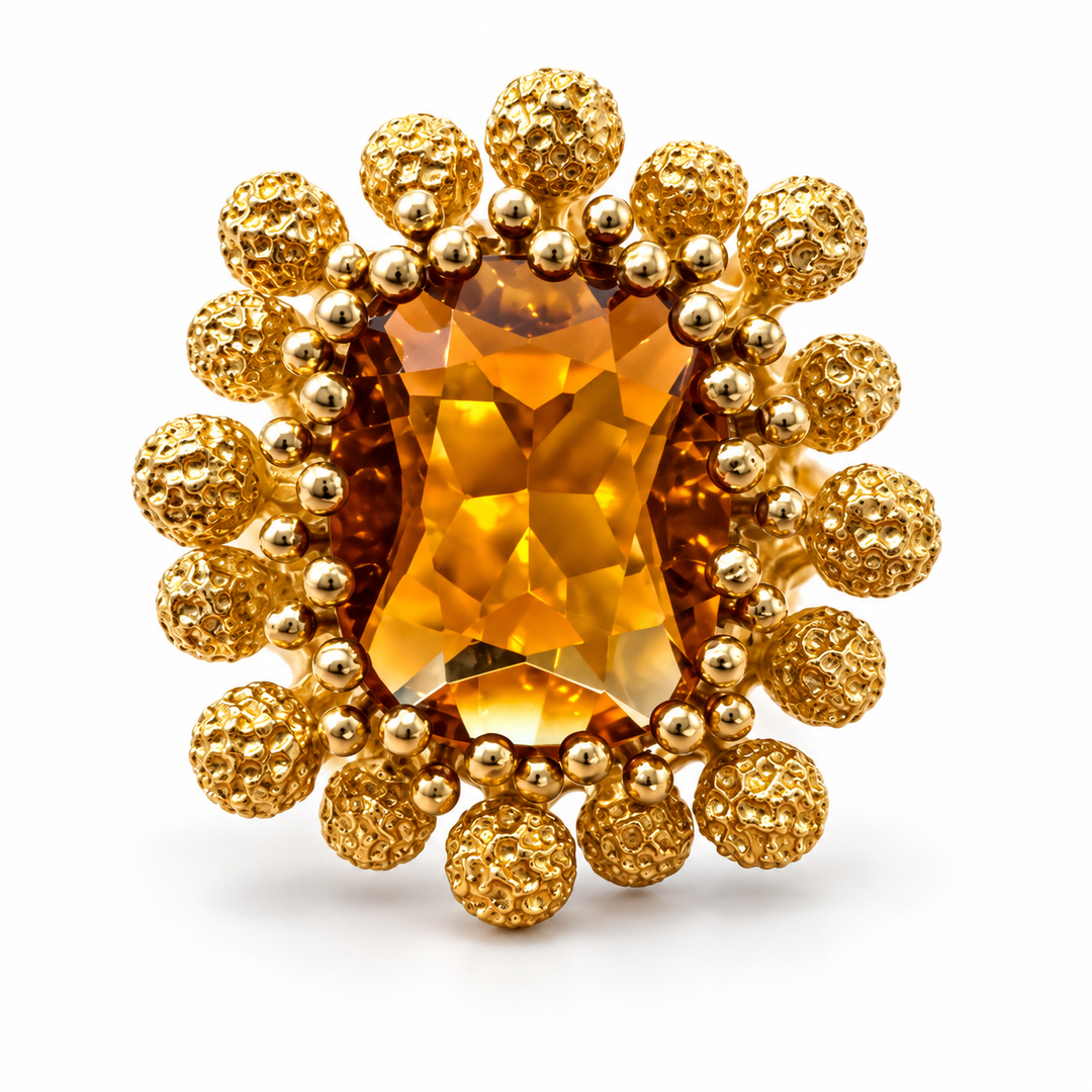 18k Yellow Citrine Estate Ring