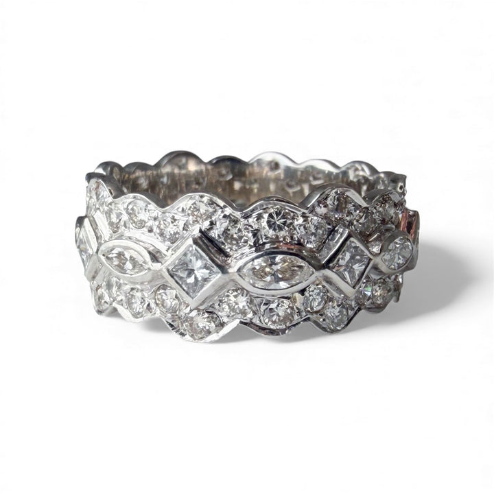 18k White Gold 2.60ctw Round Diamond Wedding Band