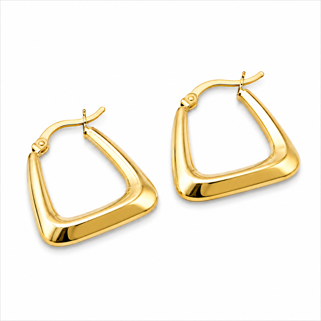 14k Yellow Medium Hoop Earrings