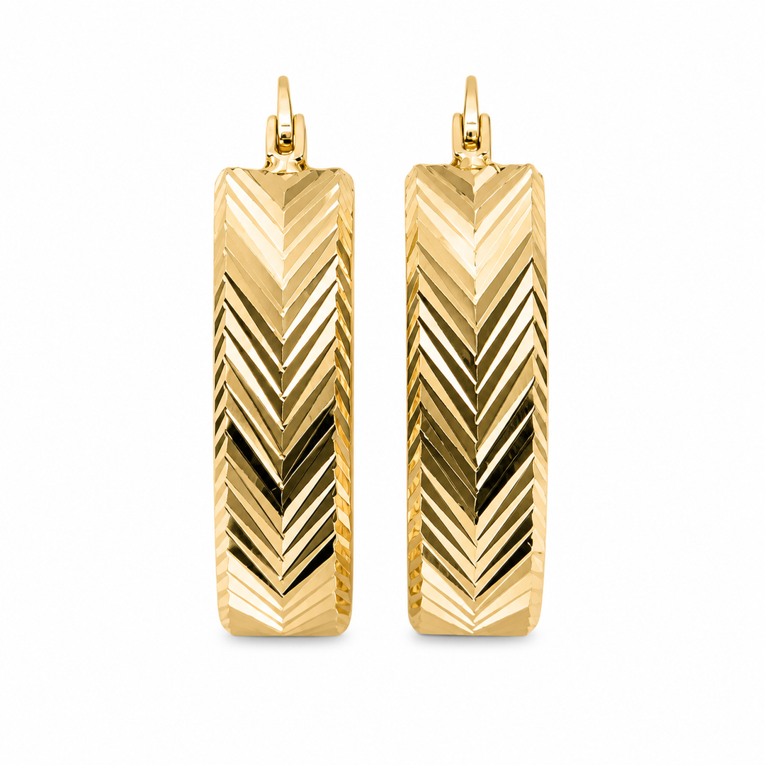 14k Yellow Gold Medium Hoop Earrings