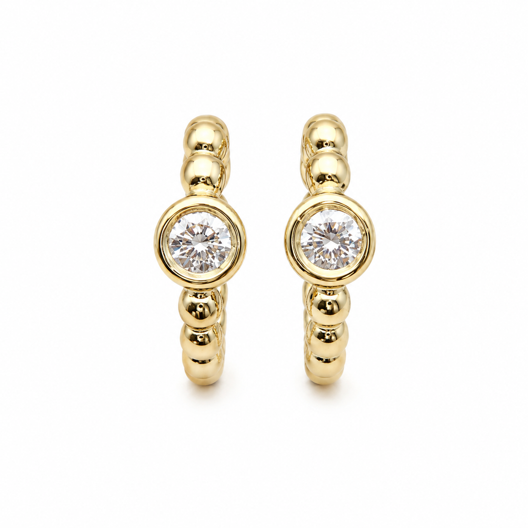 14k Yellow Gold Lab Grown Diamond Earrings 0.18 cttw