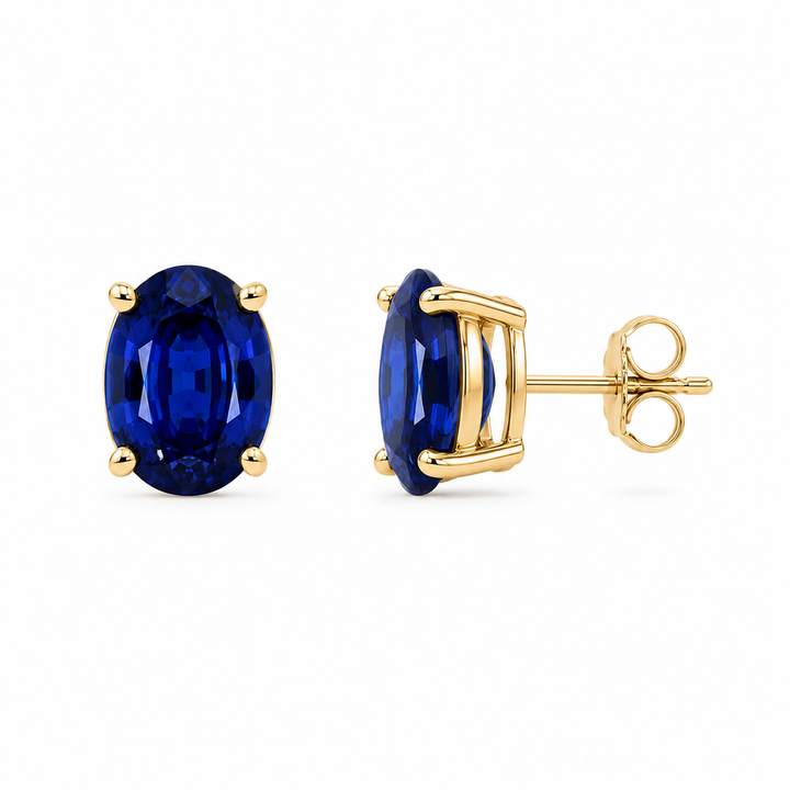14k Stud Sapphires Earrings