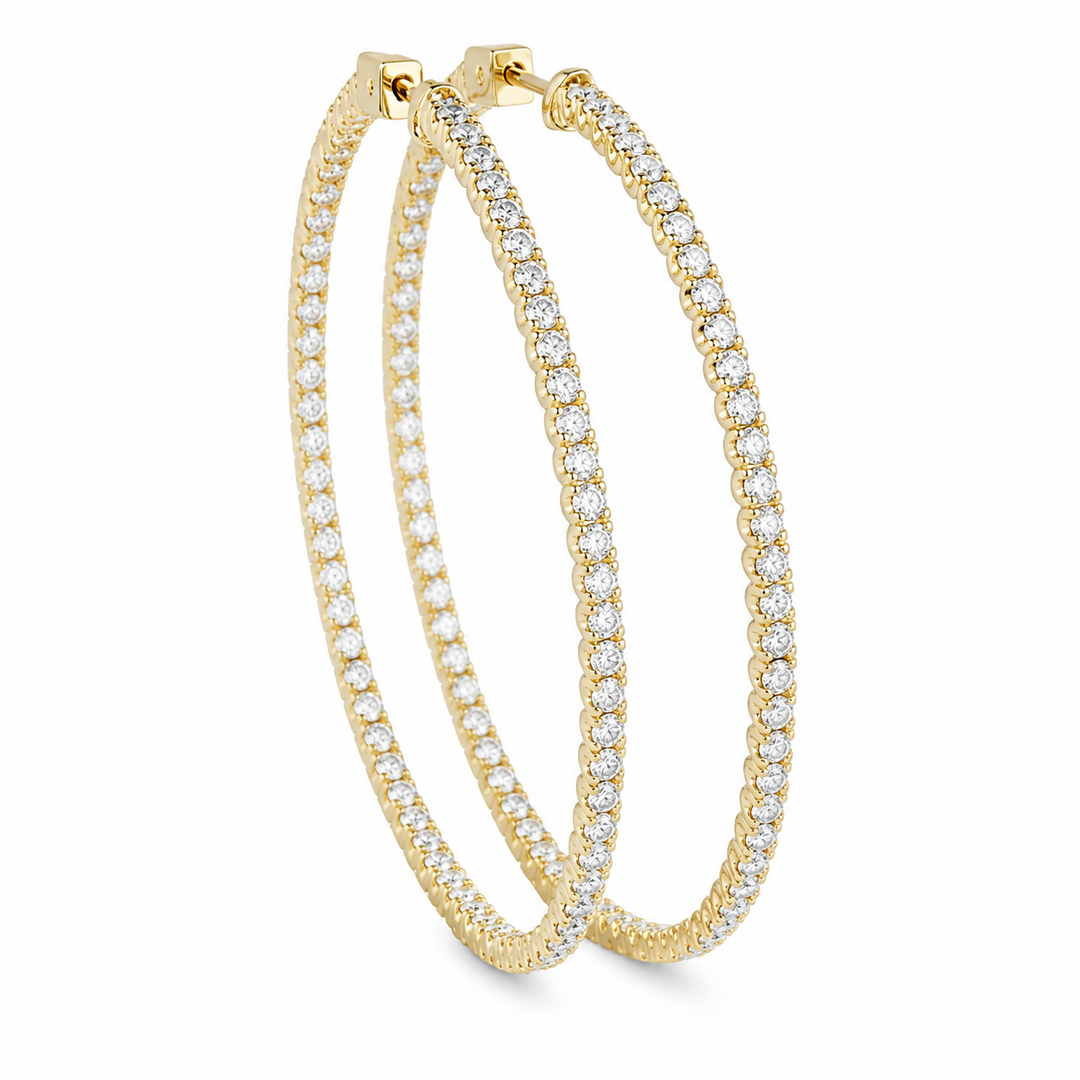 14k Yellow Gold Lab Grown Diamond Earrings 2.80 cttw
