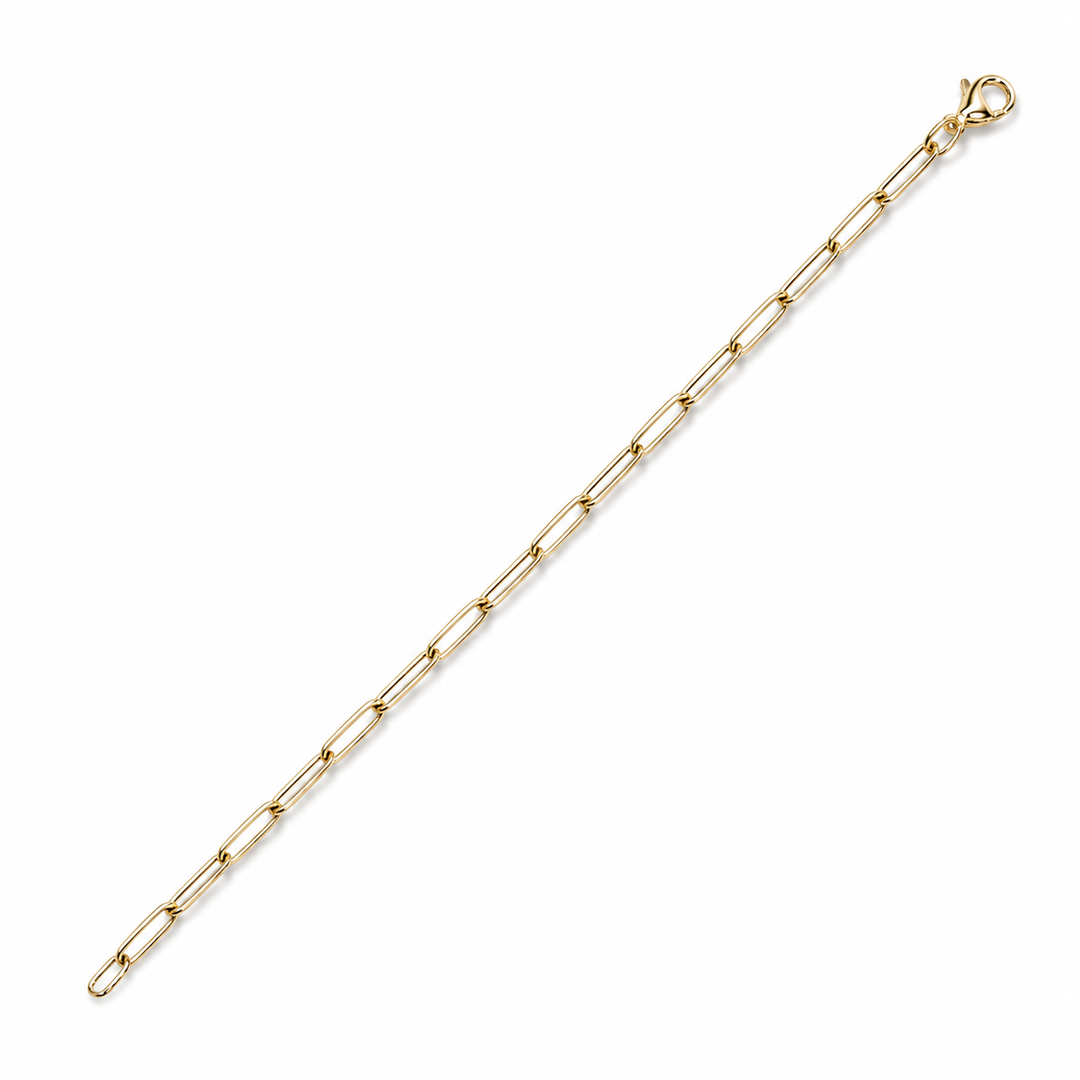 14k Yellow Gold Paper Clip Bracelet