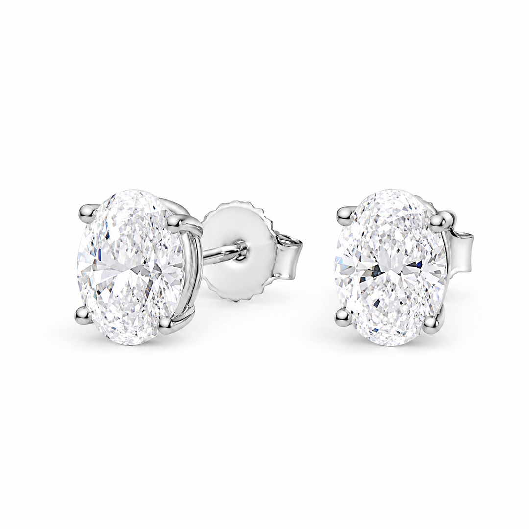 14k White Gold Lab Grown Diamond Earrings 1.02 cttw