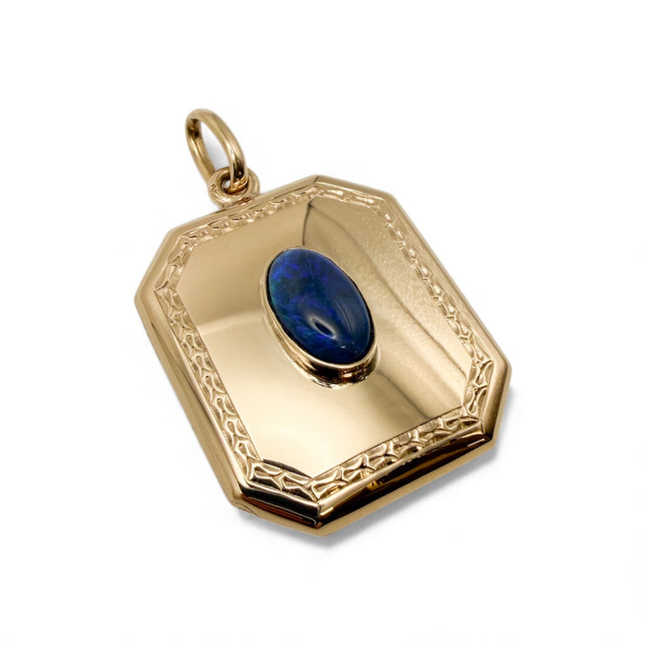 14k Yellow Gold Locket Opal Locket