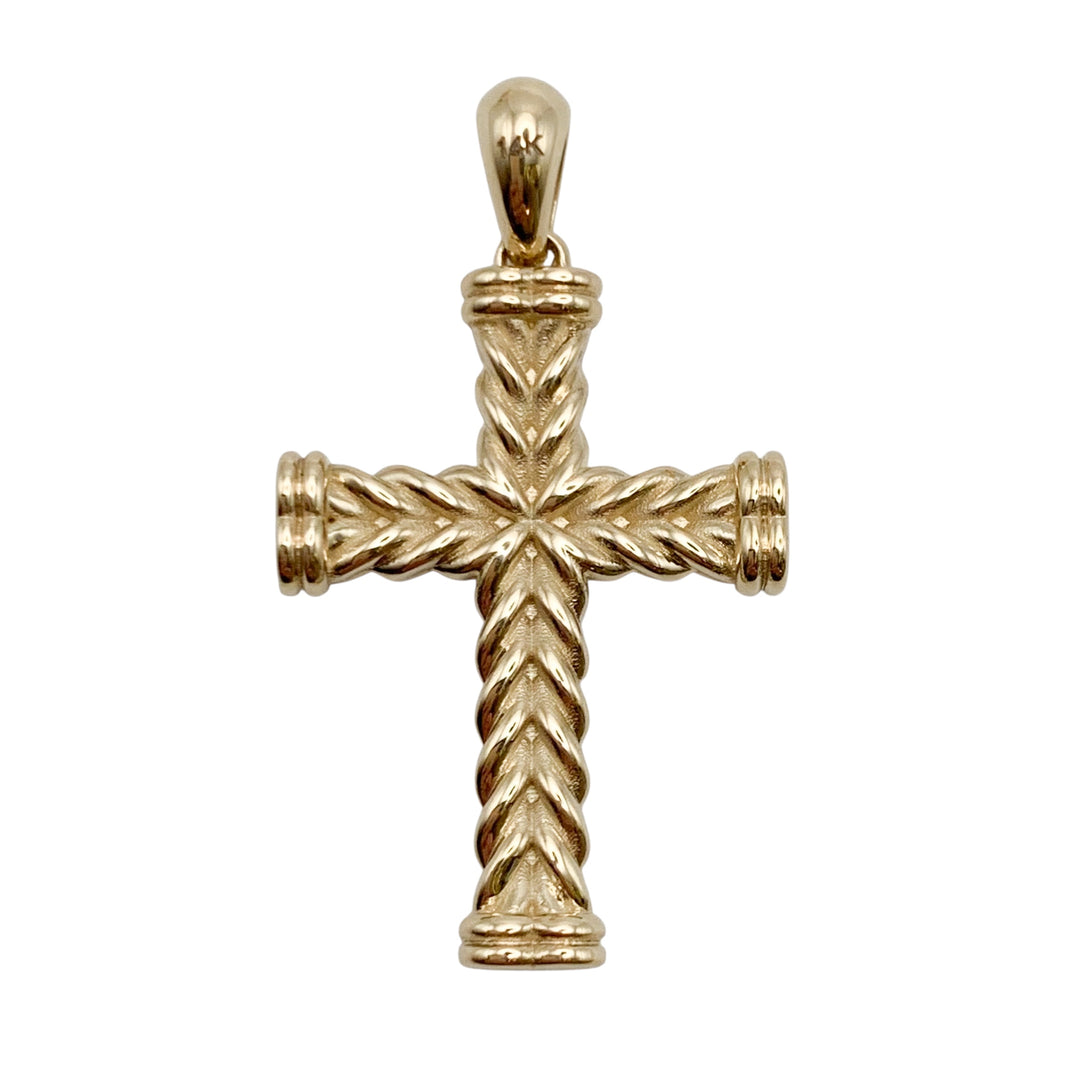 14k Yellow Gold Cross Charm