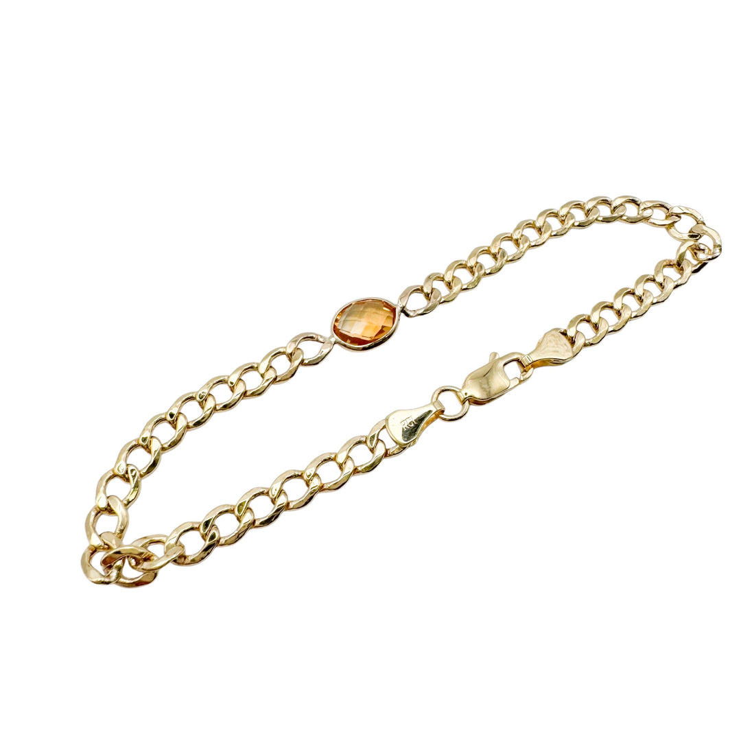14k Yellow Gold Citrine Bracelet