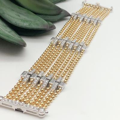 18k Yellow Gold Estate Diamond Designer Bracelet