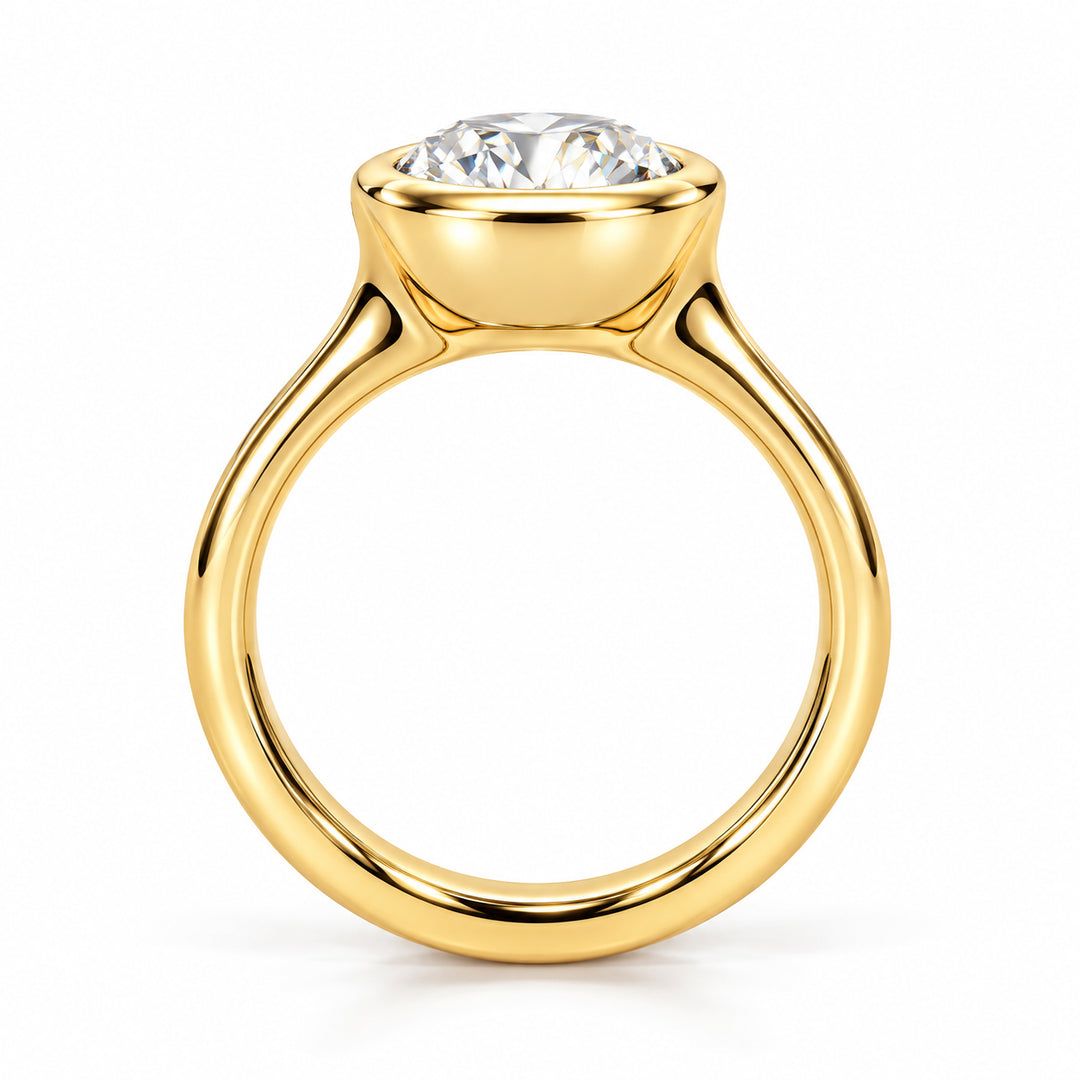 18k Yellow Gold Old Bezel European Diamond Ring