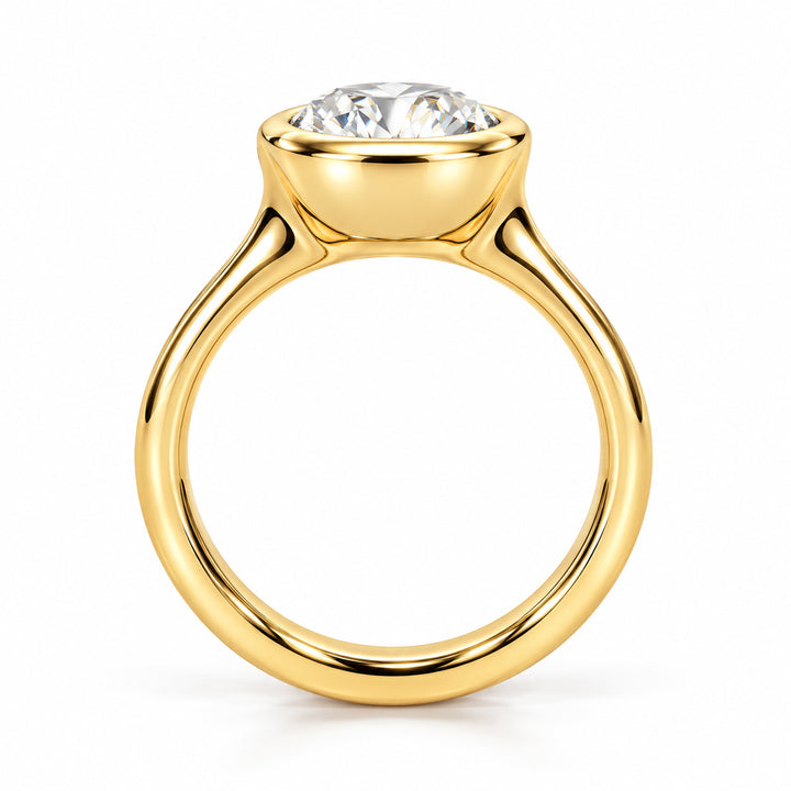 18k Yellow Gold Old Bezel European Diamond Ring