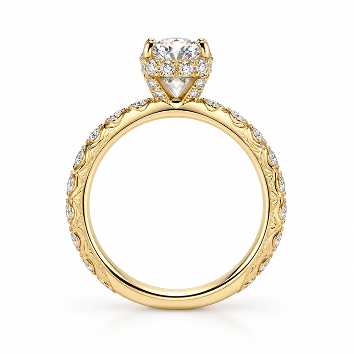 14k Yellow Gold Prong Set Engagement Ring 1.52ct GVS2 Oval Natural Diamond
