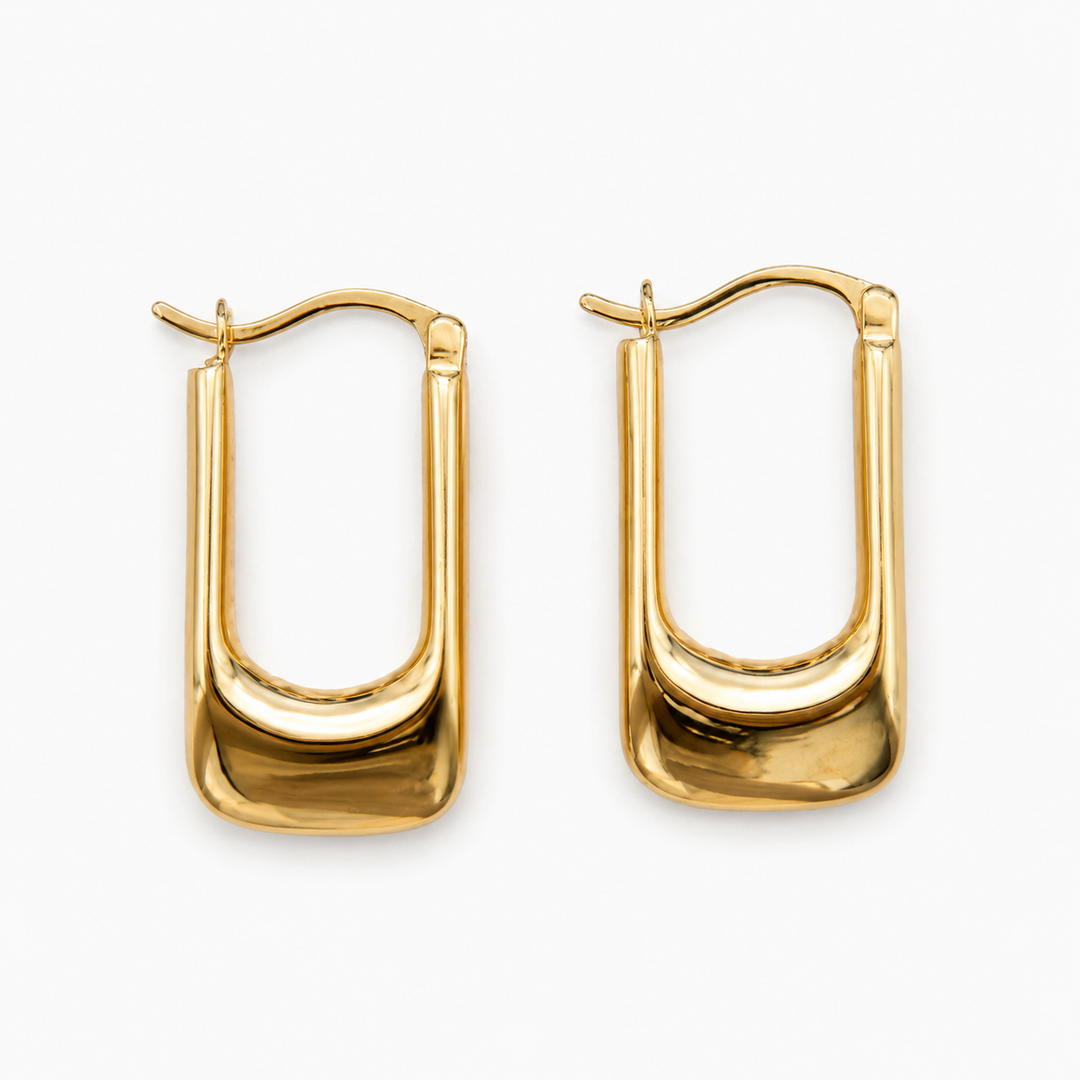 14k Yellow Gold Medium Hoop Earrings