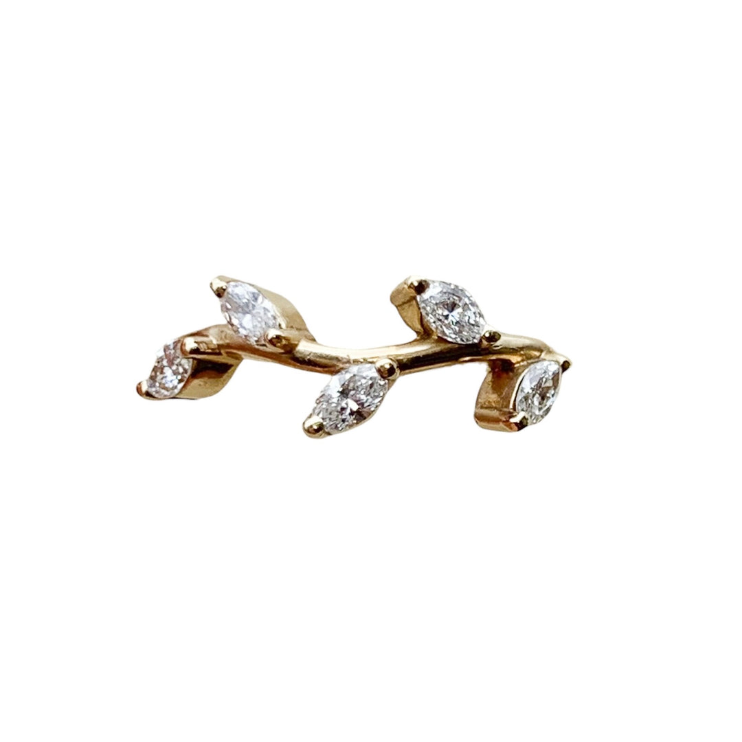 14k Yellow Gold Prong Set 0.46ctw Marquise Diamond Wedding Band