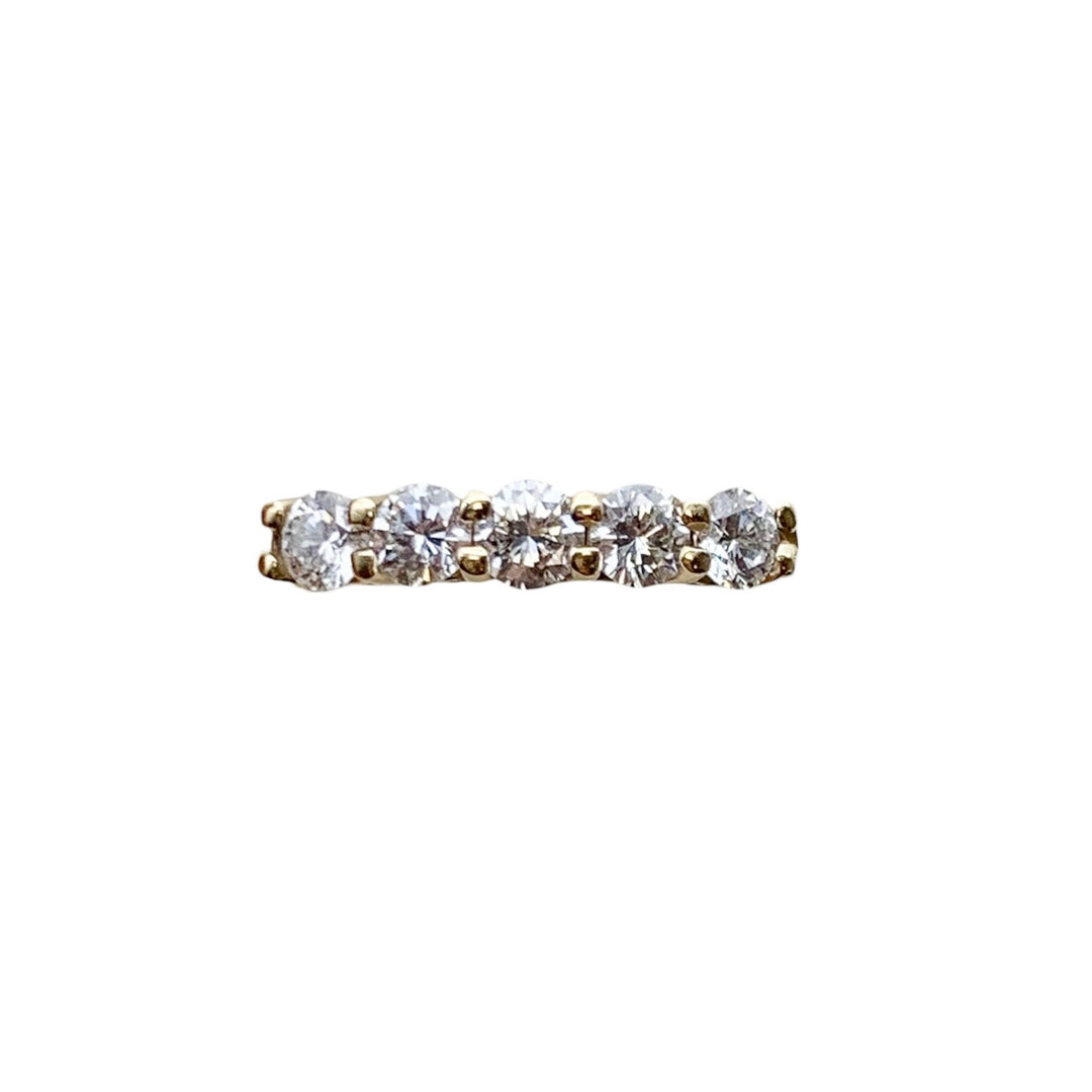 14k Yellow Gold 5 Stone 0.72ctw Round Diamond Wedding Band