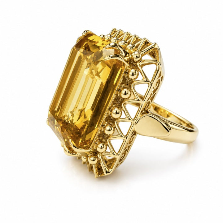 Estate 18k Yellow Gold Orthoclase Ring