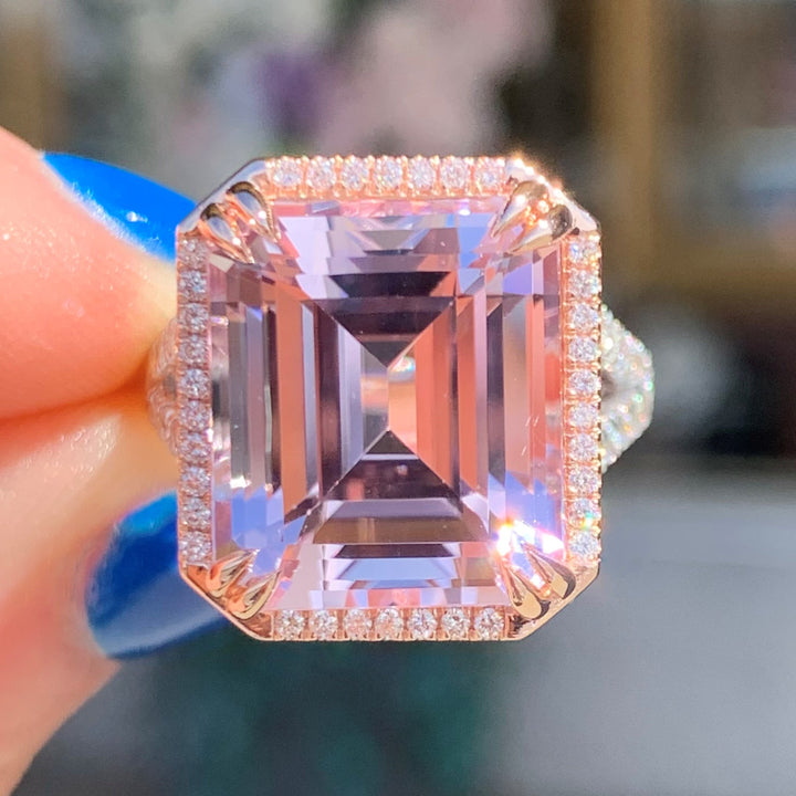 14k Two Tone Kunzite Gemstone Ring