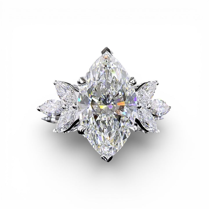 14k White Gold Marquise Lab Diamond Ring