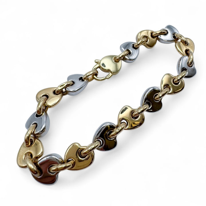 18k Two Tone Heart Estate Bracelet