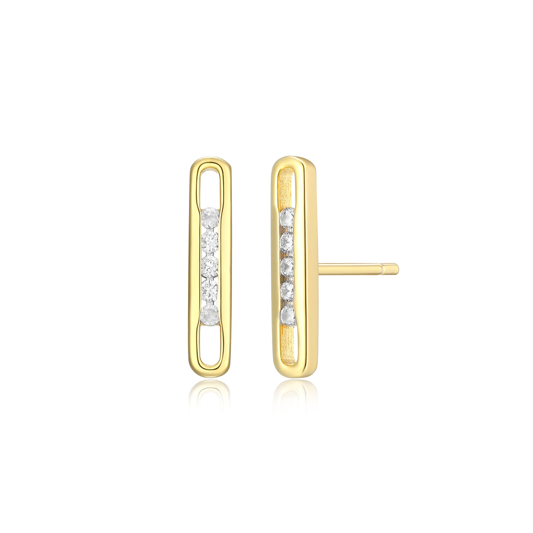 Sterling Silver Yellow Stud Earrings