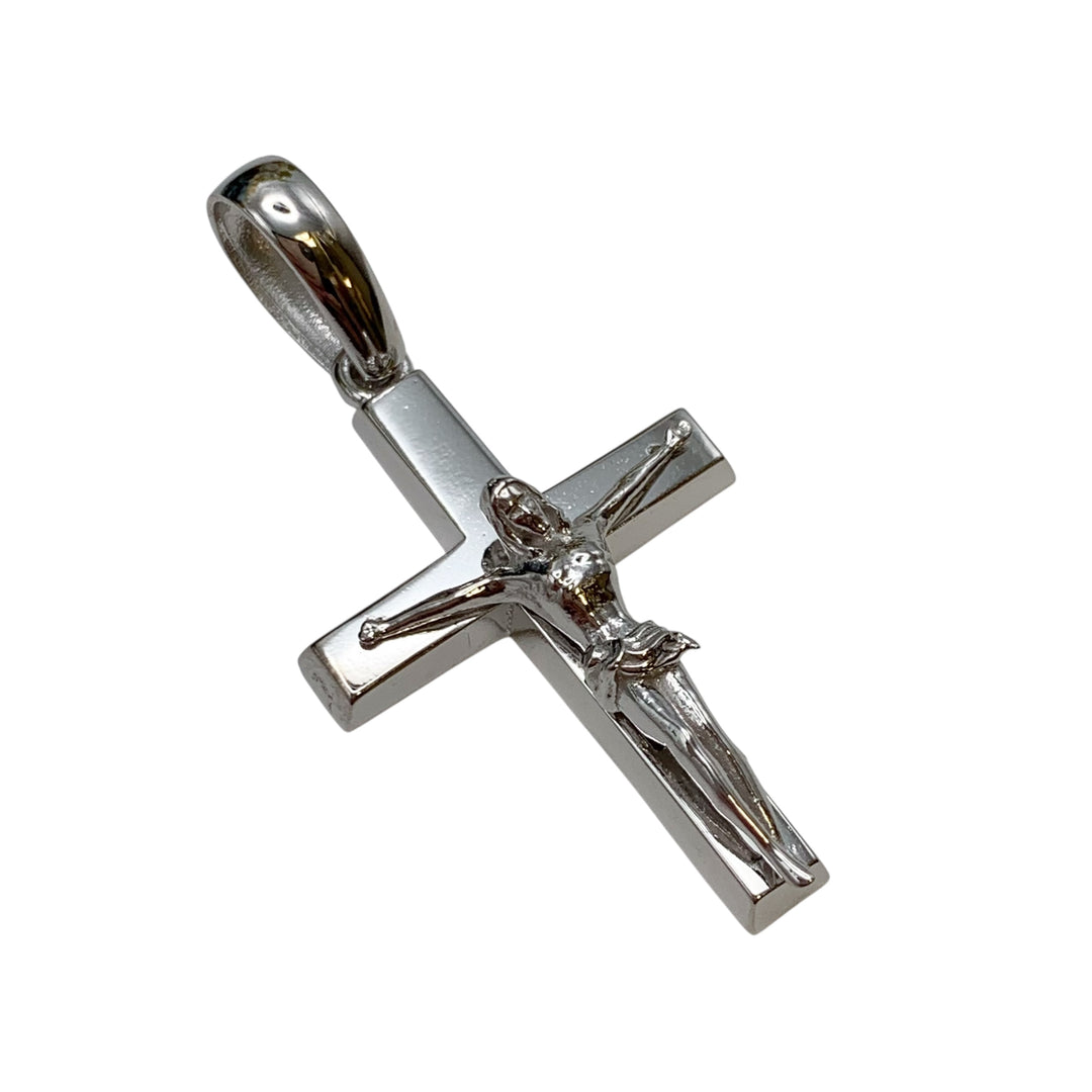 14k White Gold Cross Charm