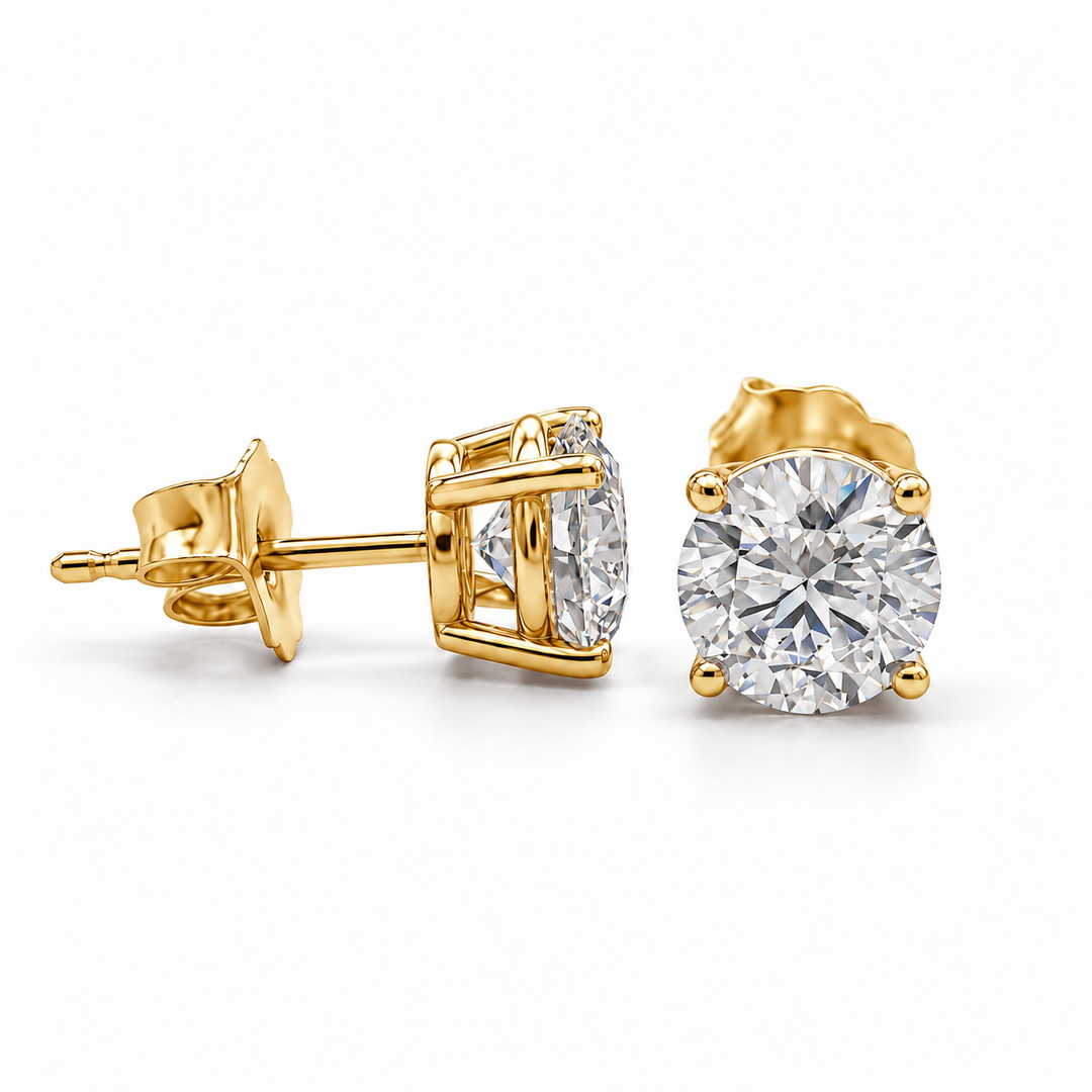 14k Yellow Lab Grown Diamond Studs 0.94 cttw